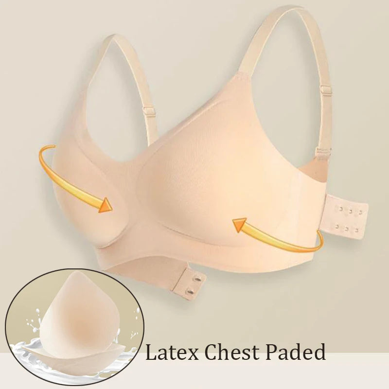 Latex Seamless Women Bras Wireless Comfortable Sports Bra Nylon Fabric One-piece Small Bust Gathered Bralette Female Underwear Aviola