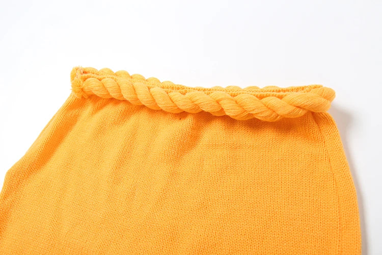 Nibber Summer Women 2 Piece Set Pearl Plait Halter Shirring Camisole+Zip Peach Hip Skirts Matching Crochet Vacation Clubwear Aviola