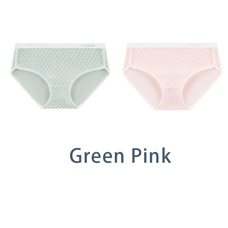 2PCS/Set Women Plus Size Modal Antibacterial Underwear Sexy Jacquard Sport Panties Comfort Briefs Girls Soft Lingerie Aviola