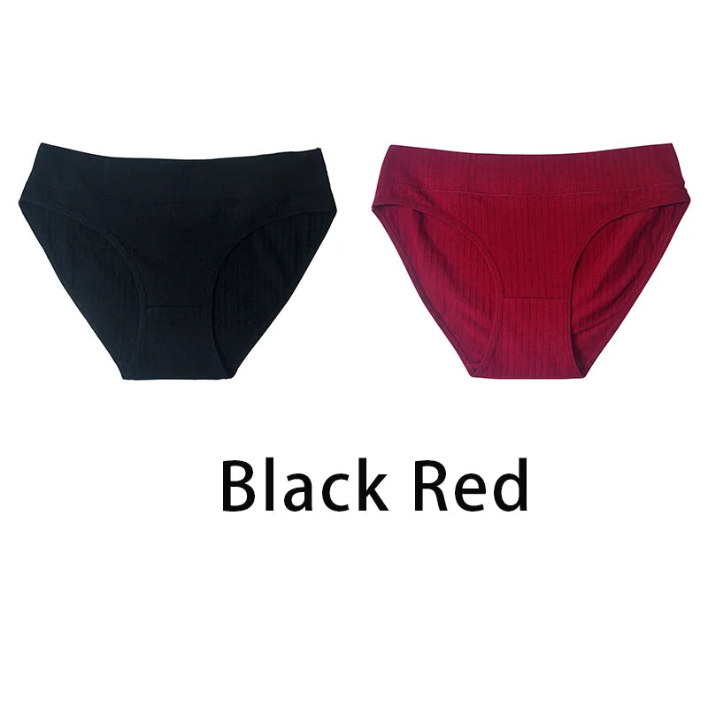 2PCS/Set Women Plus Size Seamless Cotton Panties Daily Underwear Sexy Female Rib Underpants Girls Comfort Briefs Lingerie 835 Aviola