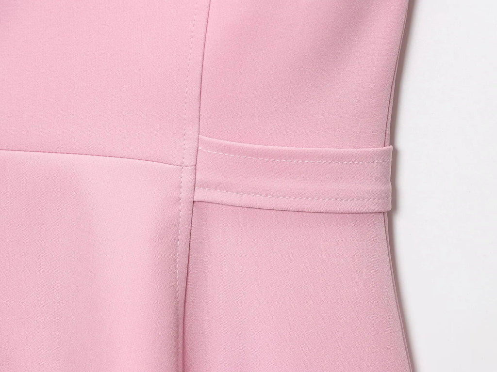 Elegant High Waist Slim Flared Pants Set with round Neck Sleeveless Vest Top And Short Skirt Hem for Women Aviola