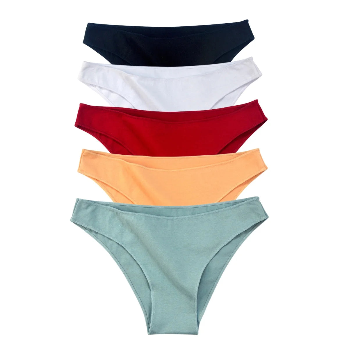 5PCS/Set Cotton Panties Women Low Rise Briefs Solid Color Seamless Underwear Comfy Intimate Breathable Underpants M-XXL Lingerie Aviola