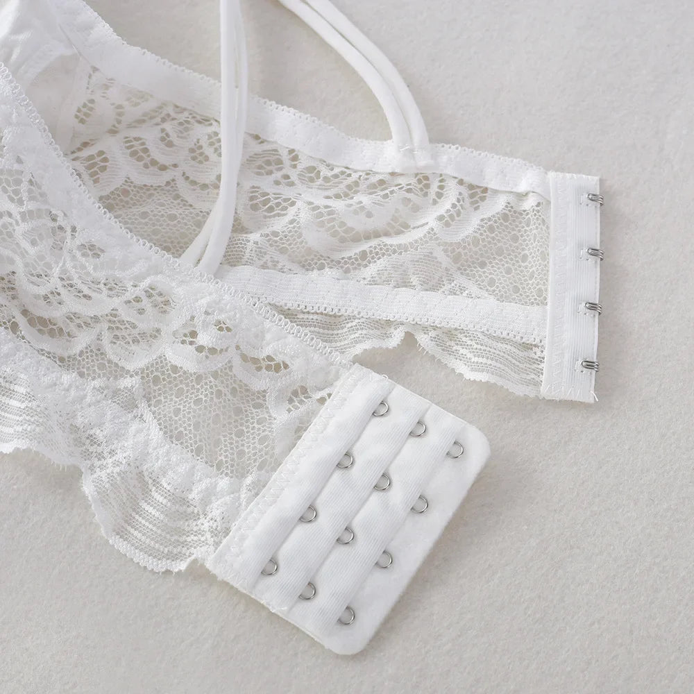 Lace Bra Tube Top For Women Non-wire Bra Tops Female Crop Top Cross Back Beauty Back Underwear Lace Bralette Lingerie Aviola