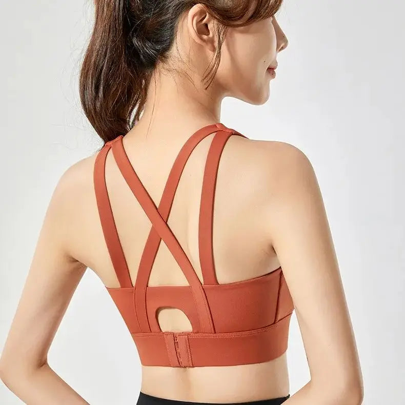 High-end Sports Bra Gym Push Up Bra Women Back High Impact Workout Sport Top Crop Fitness Wear For Yoga Gym Brassiere Sportswear Aviola
