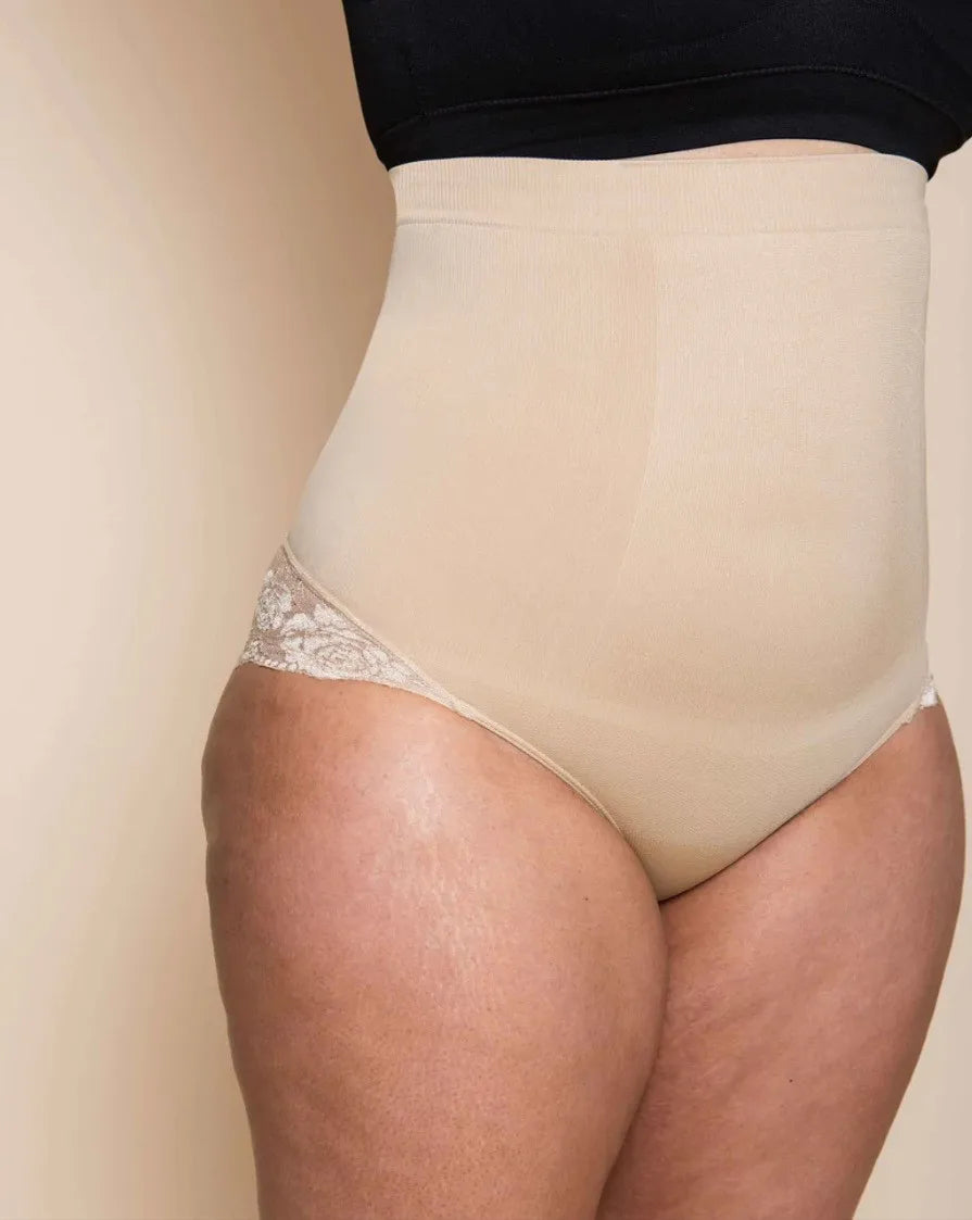 Women High Waist Shaper Lace Panties Belly Control Body Slimming Control Shapewear Silicone Non-Slip Lingerie Waist Trainer YH05 Aviola