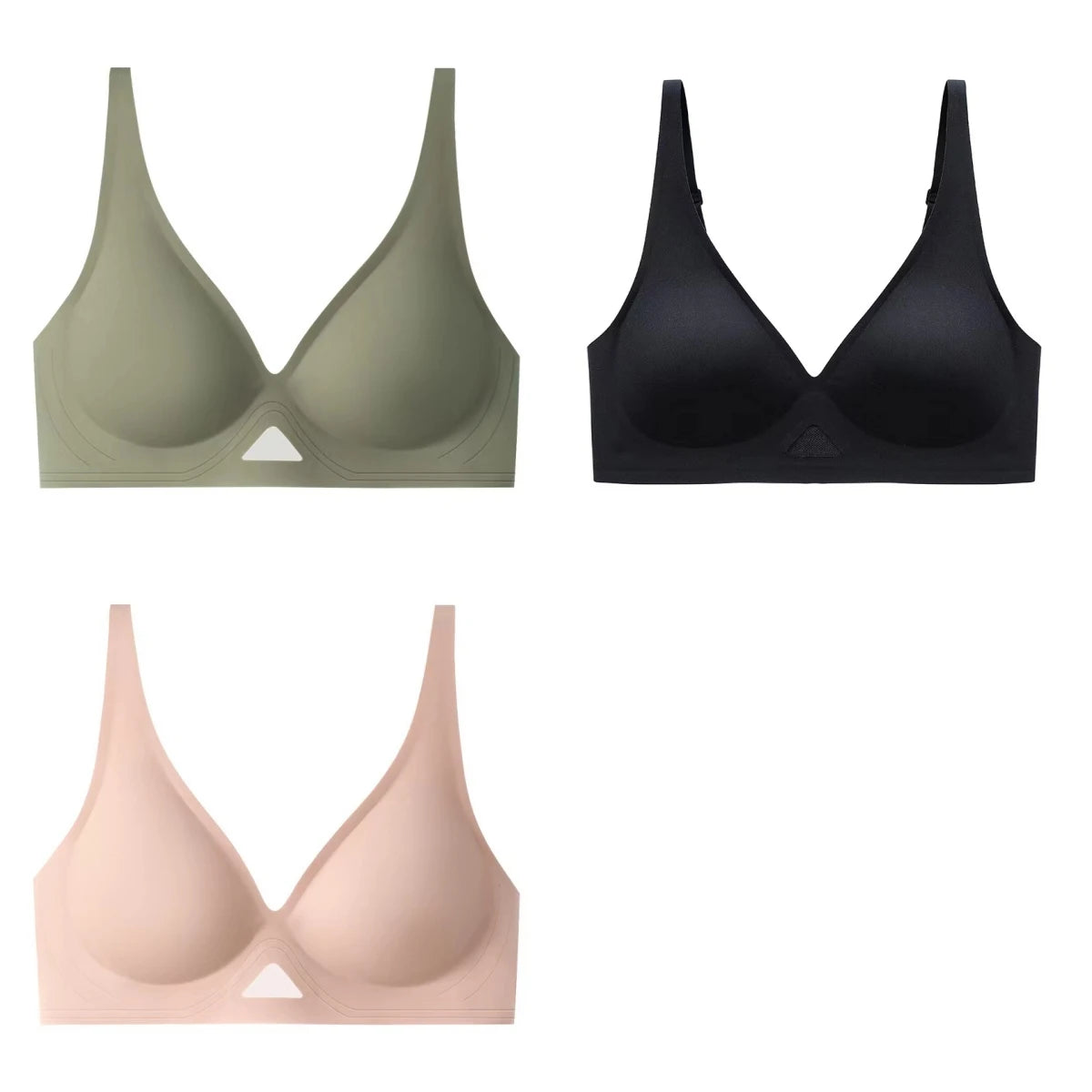 3pcs/Lot Seamless Bras for Women Push Up Brasiere Deep V Bralette Comfort Nonwire Underwear Female Invisible Bra Sexy Lingerie Aviola