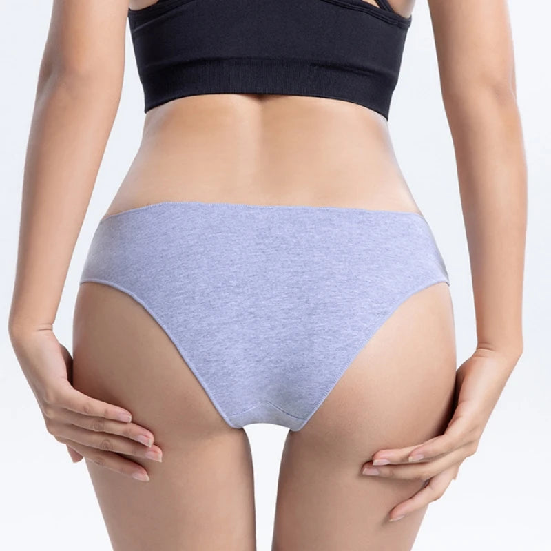 5PCS/Set Cotton Panties Women Low Rise Briefs Solid Color Seamless Underwear Comfy Intimate Breathable Underpants M-XXL Lingerie Aviola