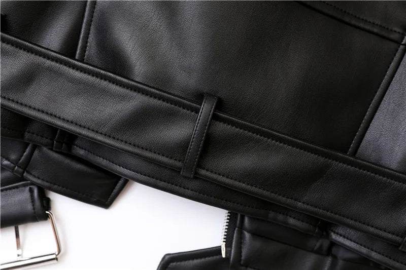 RARF Spring and Autumn 2024 The new belt detachable epaulet motorcycle jacket leather jacket Aviola