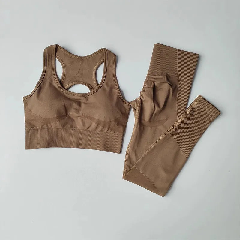 Women's tracksuit Fitness Suit Yoga Sets Sportswear Workout Sports Bra+High Waist Leggings Gym Clothing Seamless Sports Suits Aviola