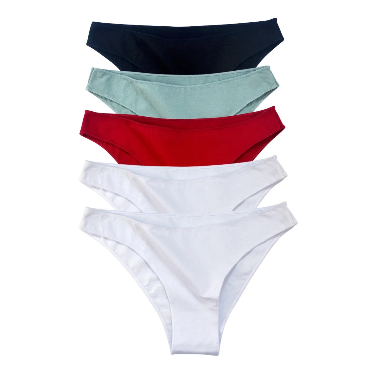5PCS/Set Cotton Panties Women Low Rise Briefs Solid Color Seamless Underwear Comfy Intimate Breathable Underpants M-XXL Lingerie Aviola
