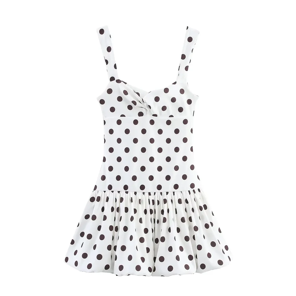 BM&MD&ZA202 French balloon version polka dot print suspender dress short skirt summer new women's clothing Aviola