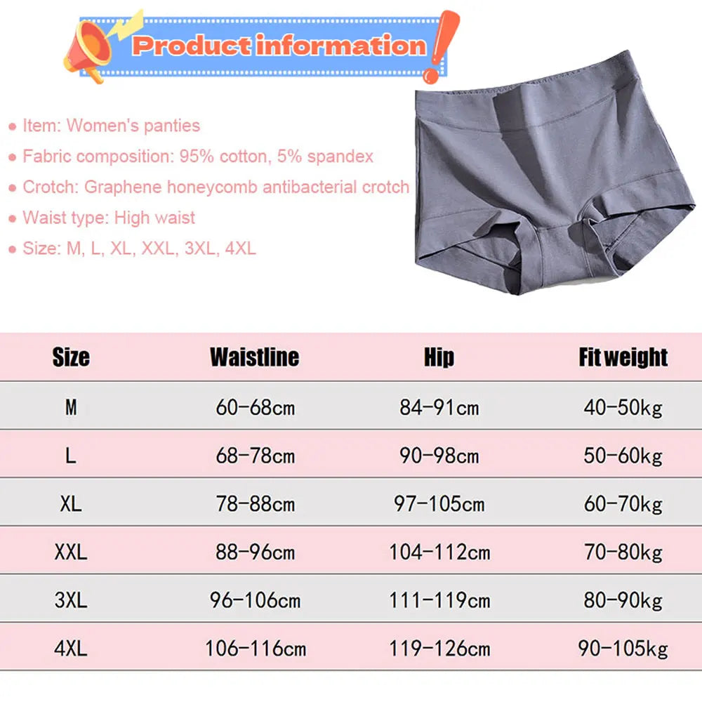 Womens Cotton Panties Comfortable Briefs Underpants High Waist Underwear Soft Breathable Elastic Ladies Underwears Aviola