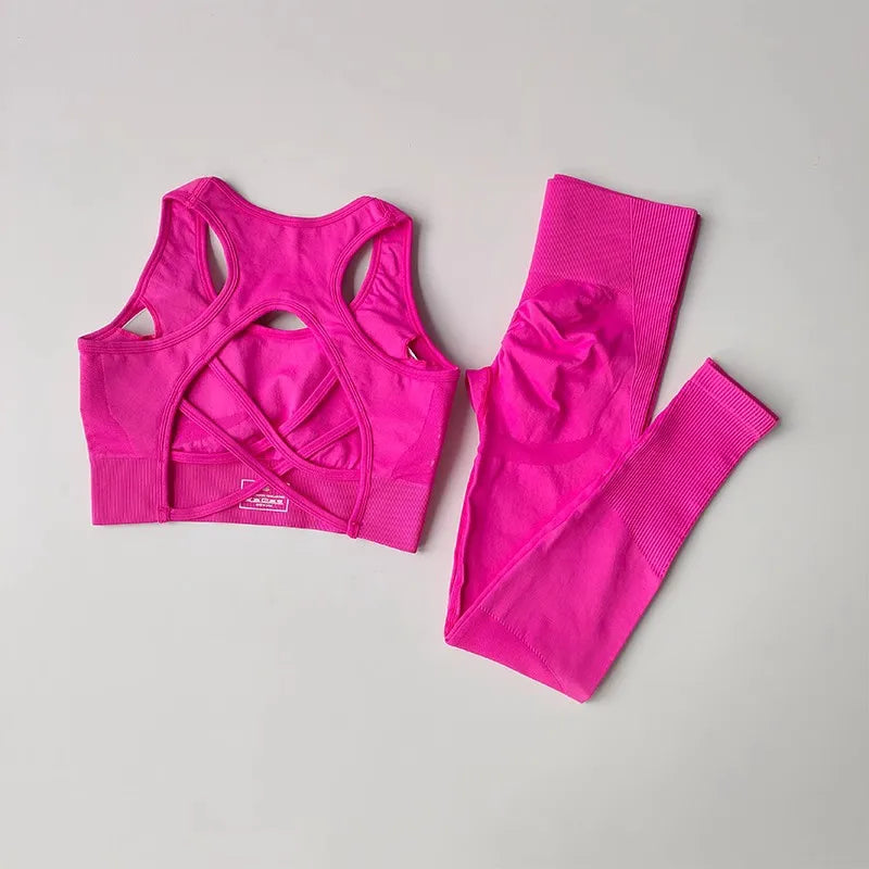 Women's tracksuit Fitness Yoga Sets Sportswear Workout Sports Bra+High Waist Leggings Gym Clothing Seamless Sports Suits Aviola