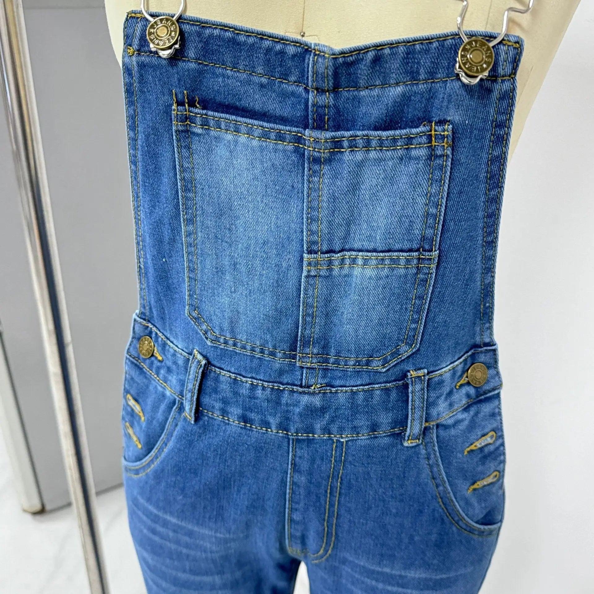 Jeans Women Denim Cargo Pants Wide Leg Long Pant Jumpsuit Y2k Streetwear Button Pocket Casual Straight Trousers Overalls Aviola