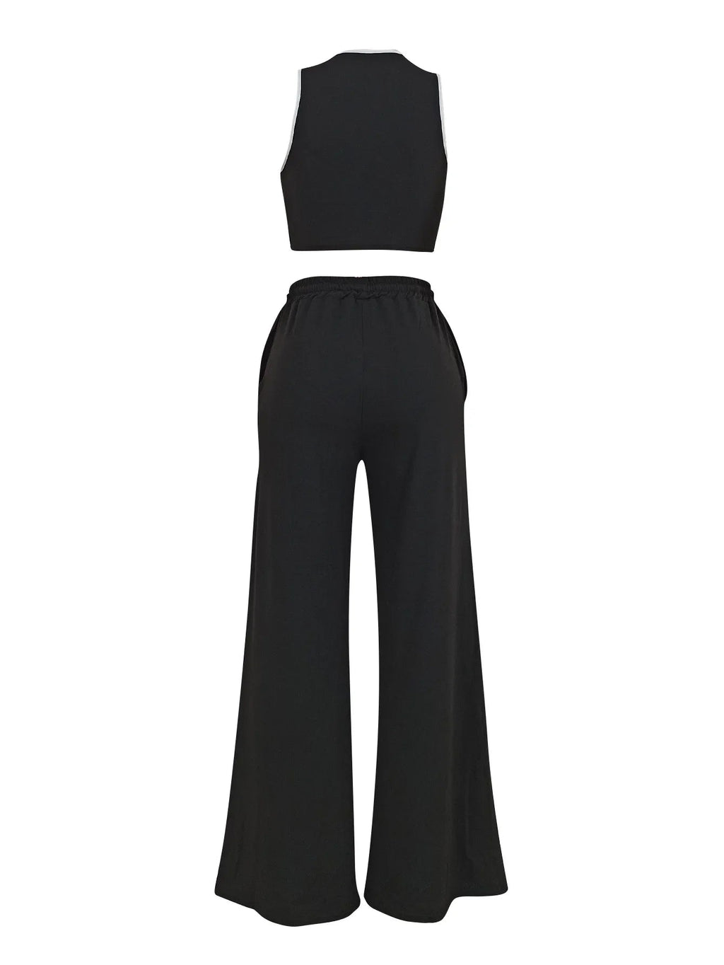 Two Piece Sets Women Sports Suit Vest Top Wide Leg Pants Striped Elastic Waist Matching Sets Trousers Sportswear 2025 Tracksuit Aviola