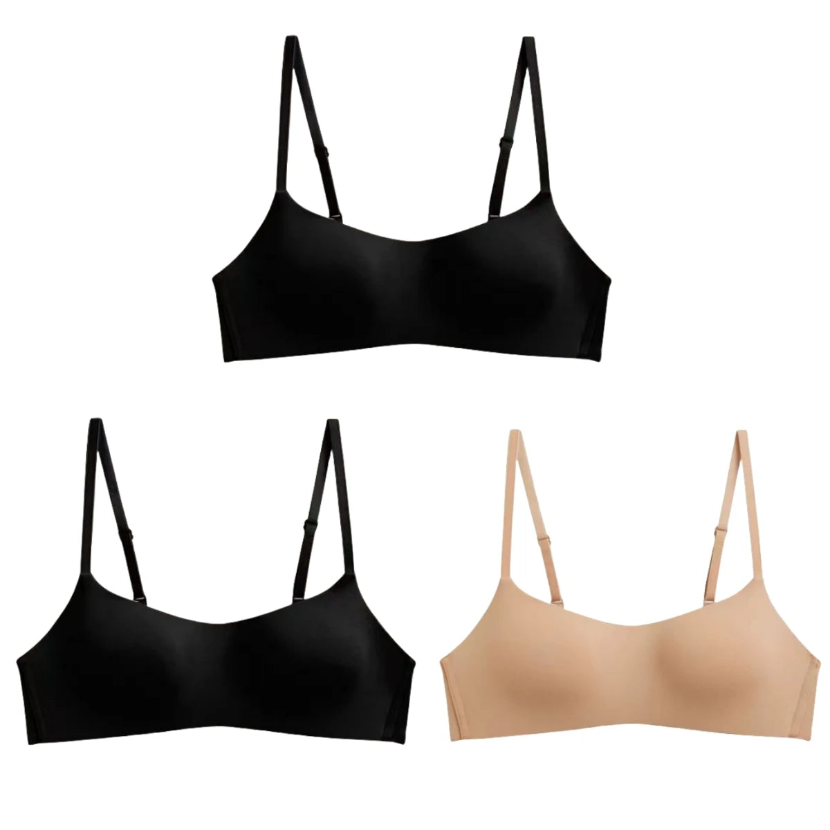 3Pcs/Lot Non-wire Push Up Bras For Women Seamless Underwear Female Sexy Lingerie 1/2 Cup Non-detachable Brassieres Aviola