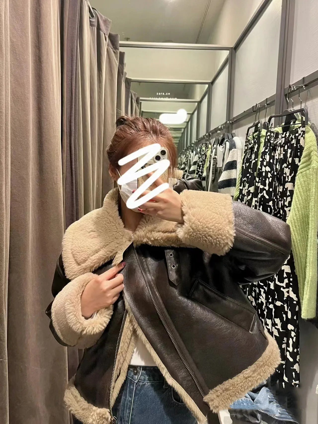 RARF The spot 2024 Autumn winter new women's thickened warm double-sided short jacket Women's brown coat Aviola