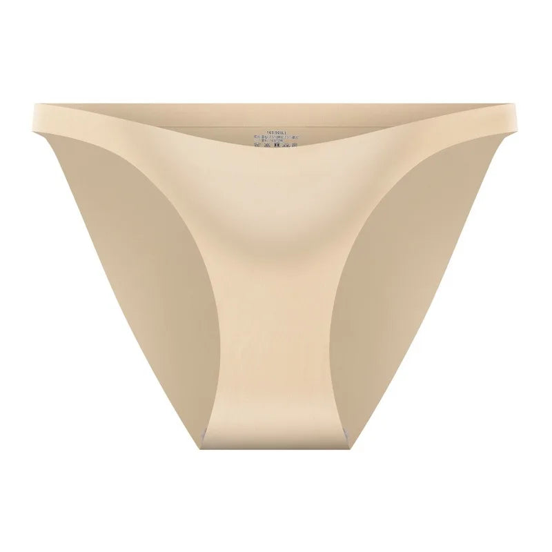 5Pcs/Set Seamless Briefs Ice Silk Panties Women Sexy Underwear Low Waist Underpants Female Solid Color Ultra-thin Lingerie Aviola