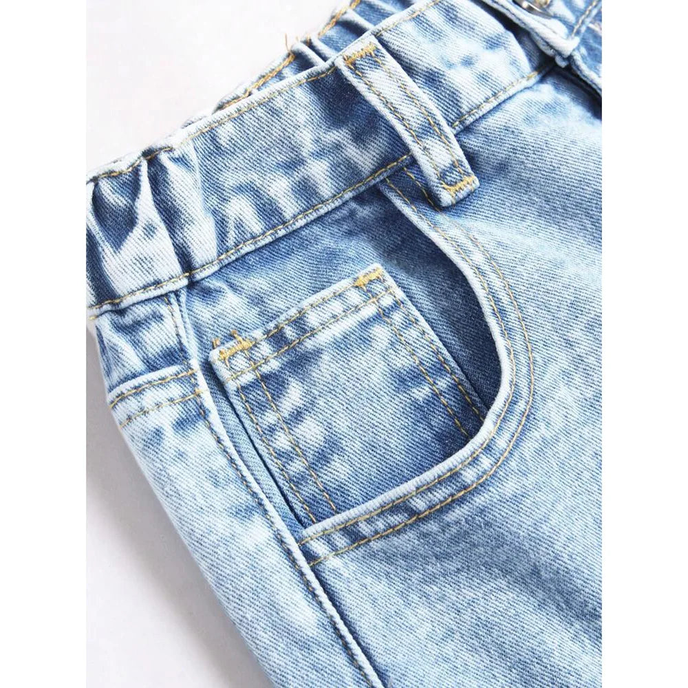 Denim Wide Leg Pants Women Jeans Embroidery High Waist Distressed Washed Mom Pockets Vintage Floor Length Trousers Streetwear Aviola