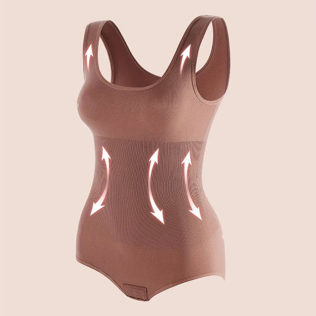 Shapewear Women Seamless Solid Shaping Bodysuit, Crew Neck Tummy Control Slimming Body Shaper, Women's Underwear & Shapewear Aviola