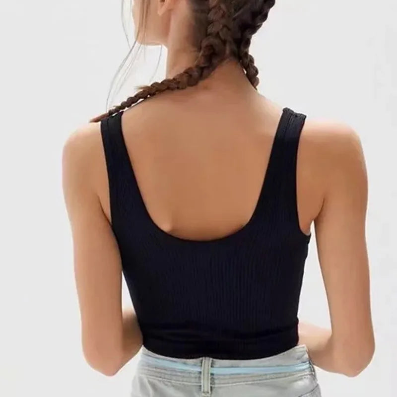 Seamless Bras For Women Streetwear Rib Sports Tank Top Sexy Lingerie No Pads Crop Top Female Fitness Underwear Aviola