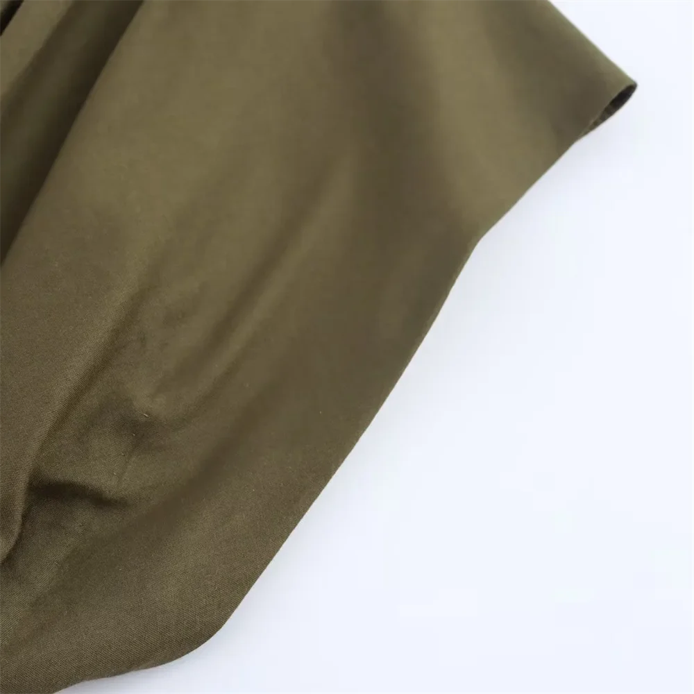 BM&MD&ZA2025Deep V-neck Pleated Shoulder Sleeve Loose A-line Dress Summer New Arrivals Women's Clothing Aviola