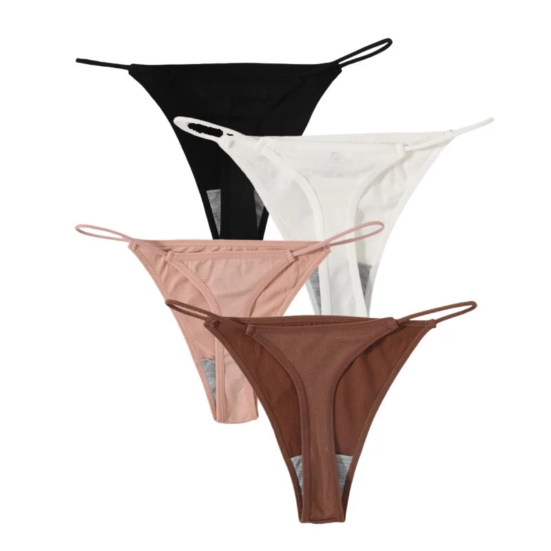 4Pcs/Set Women G-String Seamless Panties Underwear Sexy Lingerie Low Rise Thongs Female G-String High Cut Pantys Aviola