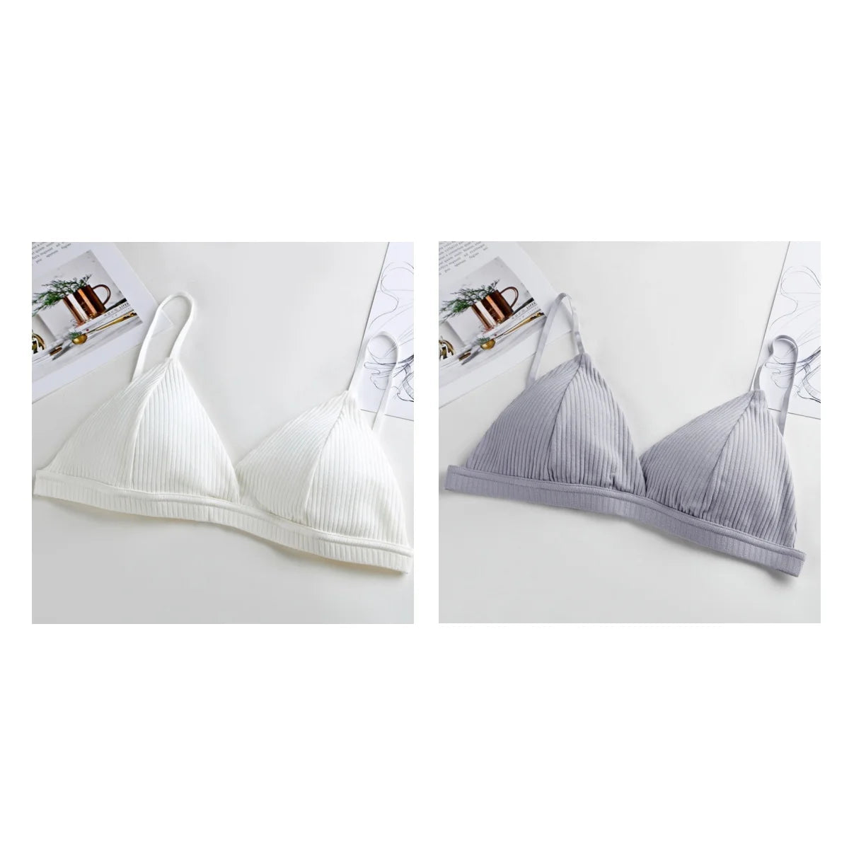 2Pcs/Set Cotton Bras For Women Push Up Bralette Sexy Lingerie Brassiere Female Wire Free Seamless Underwear Padded Bras Aviola