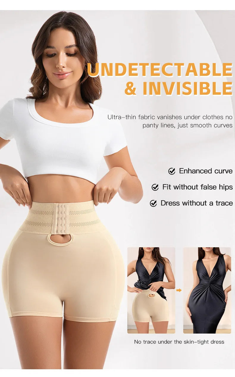 4 Pads Body Shaper Women Hip and Butt Lifter Shapewear Tummy Control Panties Waist Trainer with 3-Row Hooks Slimming Underwear Aviola