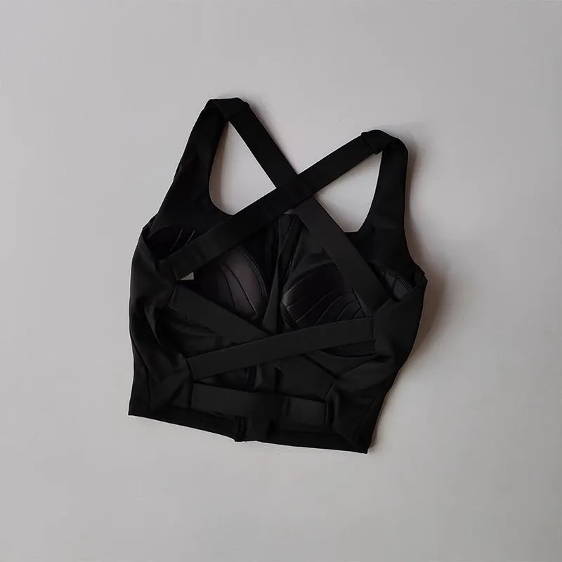Women Fitness Underwear Yoga Bras cross Back Beauty Sports Bras Front Zippe Top Bra Sexy Breathable Underwear For Women Gym Top Aviola