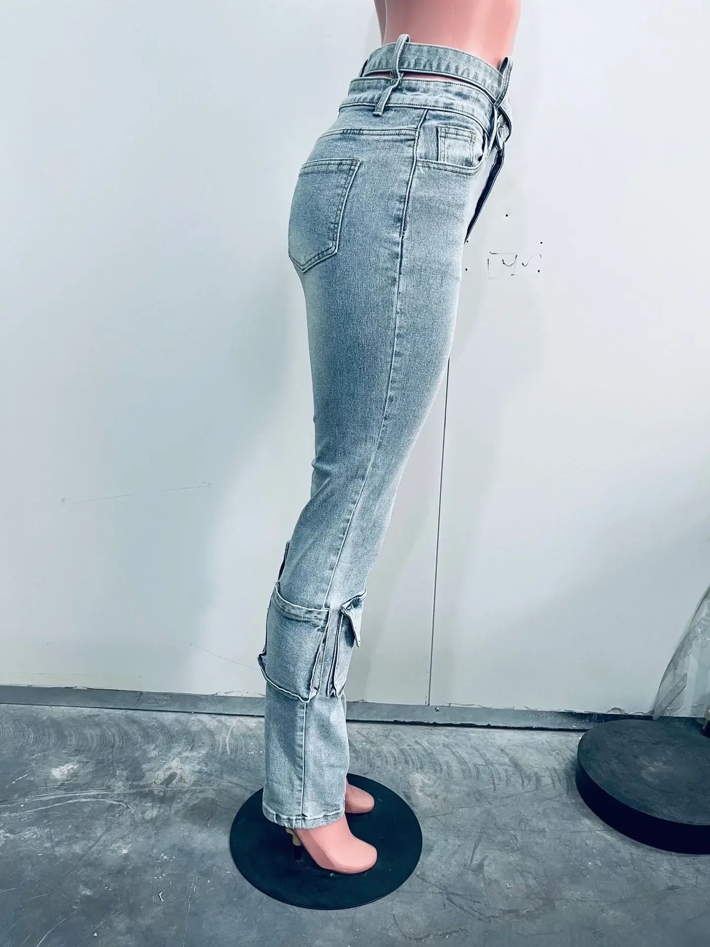 Jeans Women Denim Straight Pants Streetwear Mom Full Length High Waist Multiple Pockets Distressed Washed 2025 Vintage Trousers Aviola