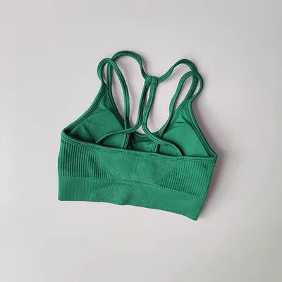 Women Breathable Sports Bra  Anti-sweat Fitness Top  Seamless Yoga Bra Gym Crop Top Brassiere Push Up Sport Bra Gym Workout Top Aviola