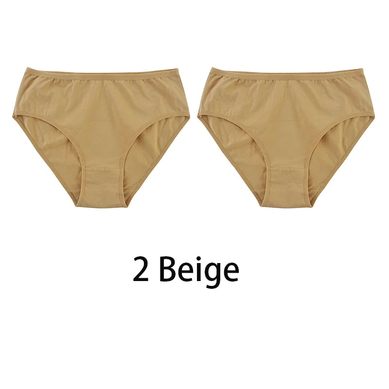 2PCS/Set Women Sexy 95% Cotton Panties Plus Size Underwear Female Underpants Girls Soft Briefs Comfort Lingerie Aviola