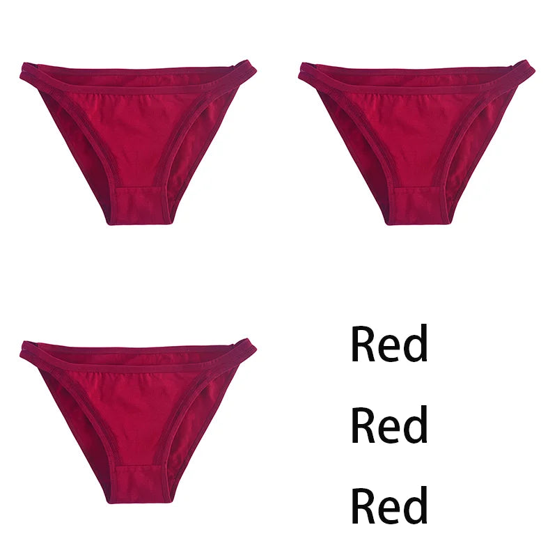 3Pcs/set Women Cotton Panties Female Mesh Underpants Solid Color Bikini Briefs Underwear Ladies Sexy Panty Girls Lingerie Aviola