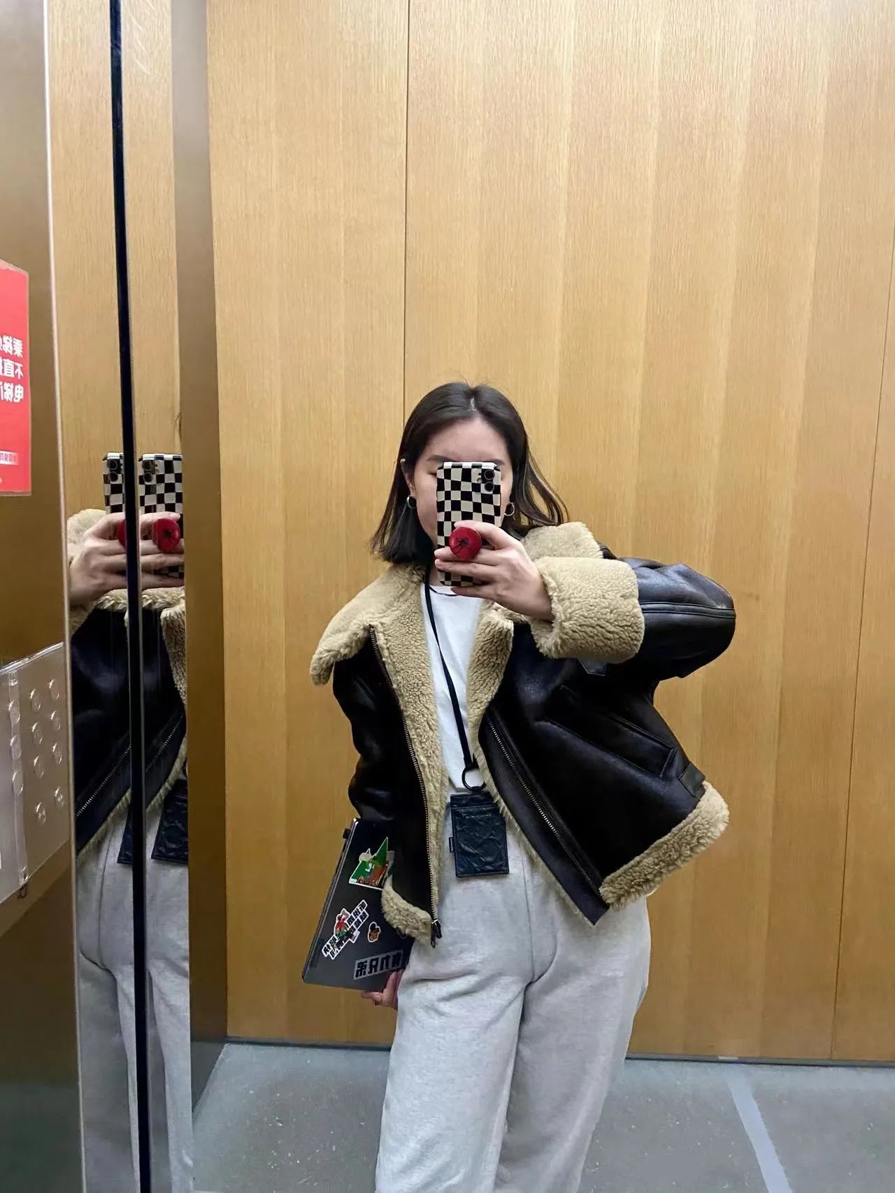 RARF Autumn winter new women's thickened warm double-sided short jacket Women's brown coat Aviola