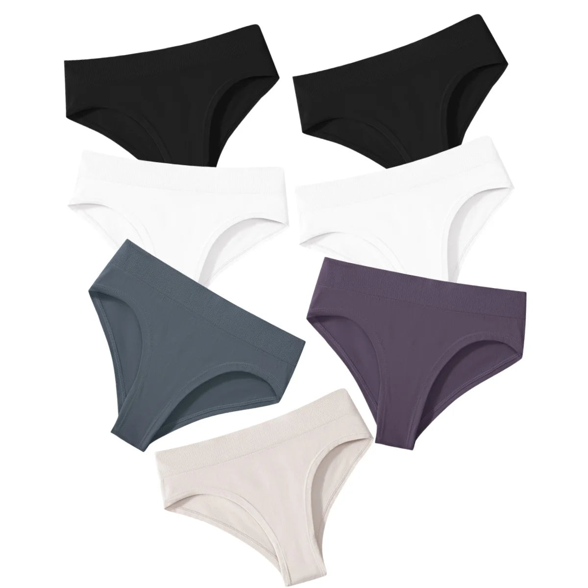 7Pcs/Set High Rise Briefs Women Panties Seamless Underwear Female Underpants Solid Color S-XXXL Sexy Lingerie Comfort Panty Aviola
