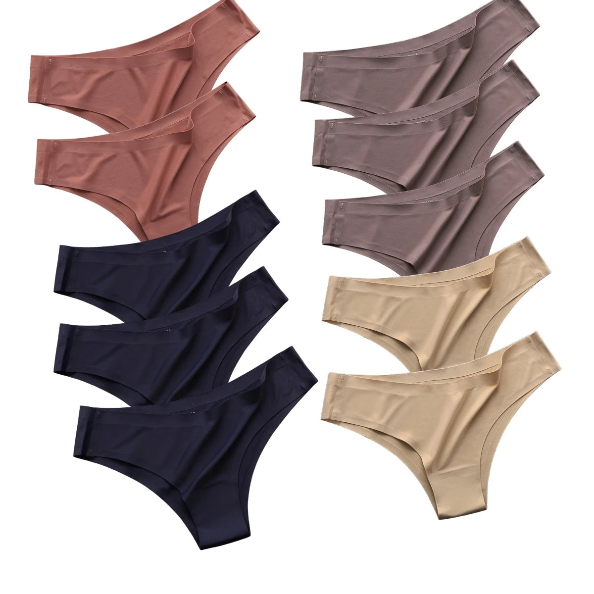 10Pcs/Set Seamless Panties Women Ice Silk Underwear Sexy Sports Briefs Low Waist Panties Female Soft Ultra-thin Lingerie Aviola