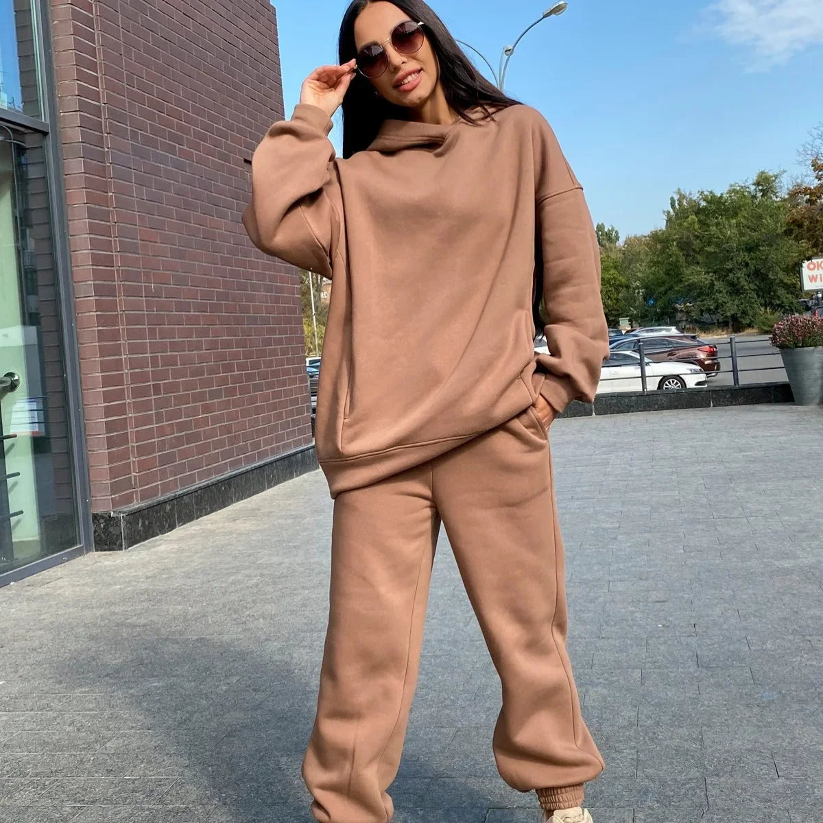 autumn tracksuit outfit set Women Two Piece Set hoodies Hooked Leisure Wide Leg Long Pants Sets Slim Fit Office Ladies Autumn Aviola