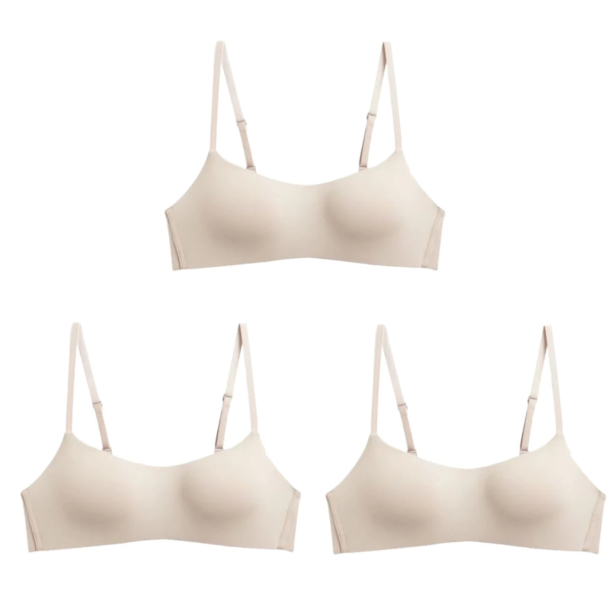 3Pcs/Lot Non-wire Push Up Bras For Women Seamless Underwear Female Sexy Lingerie 1/2 Cup Non-detachable Brassieres Aviola