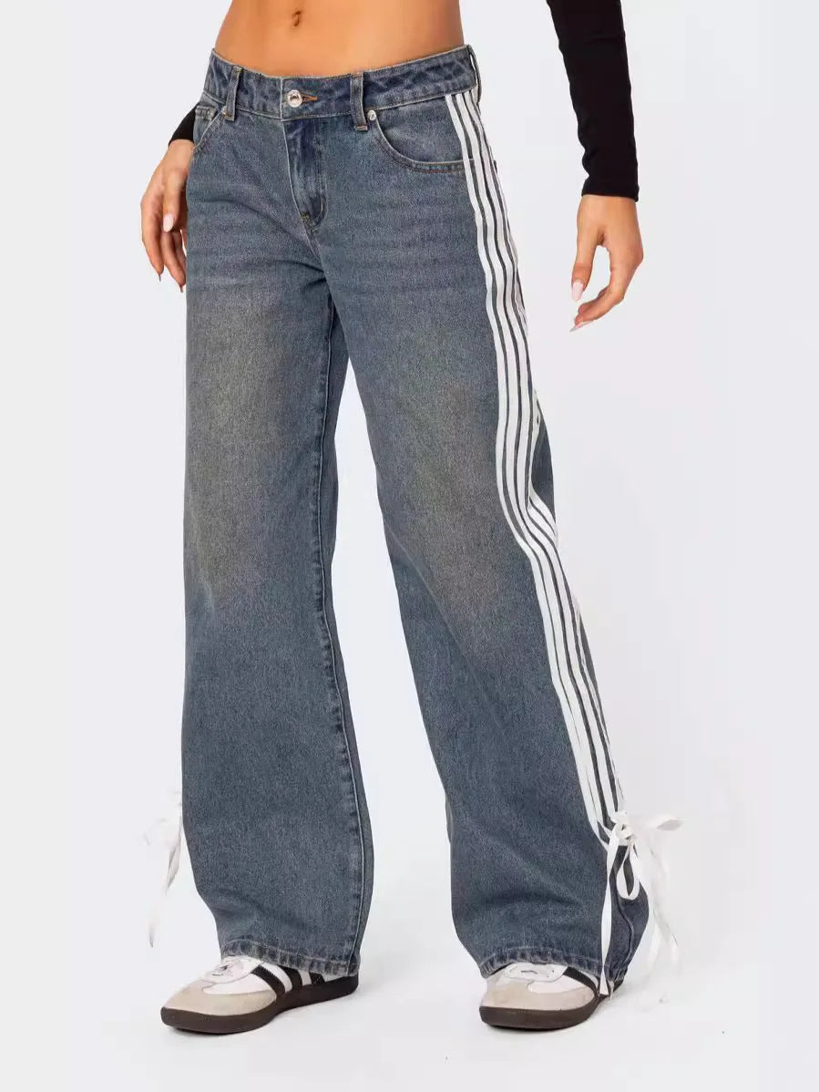 Denim Pant Women Jeans Wide Leg Long Pants Y2k Streetwear High Waist Casual Straight Trousers Elegant Mom Jeans Work 2025 Aviola