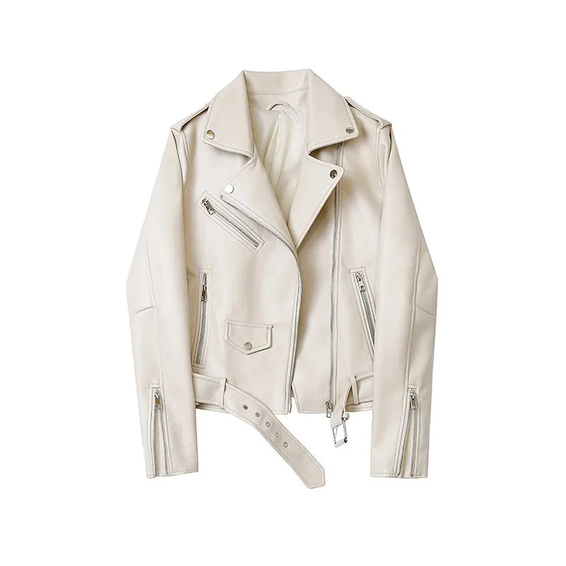 RARF Spring and Autumn 2024 The new belt detachable epaulet motorcycle jacket leather jacket Aviola