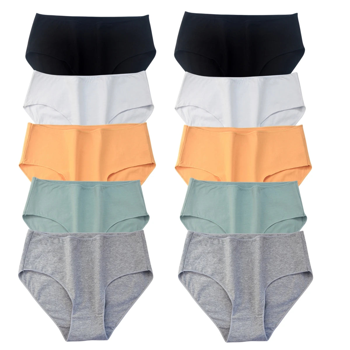10Pcs/Set Cotton Panties Women Comfort Briefs Female High Waist Underwear Underpants Solid Color Intimates M-2XL Aviola