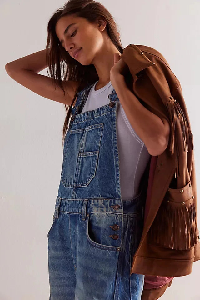 Jeans Women Denim Cargo Pants Wide Leg Long Pant Jumpsuit Y2k Streetwear Button Pocket Casual Straight Trousers Overalls Aviola