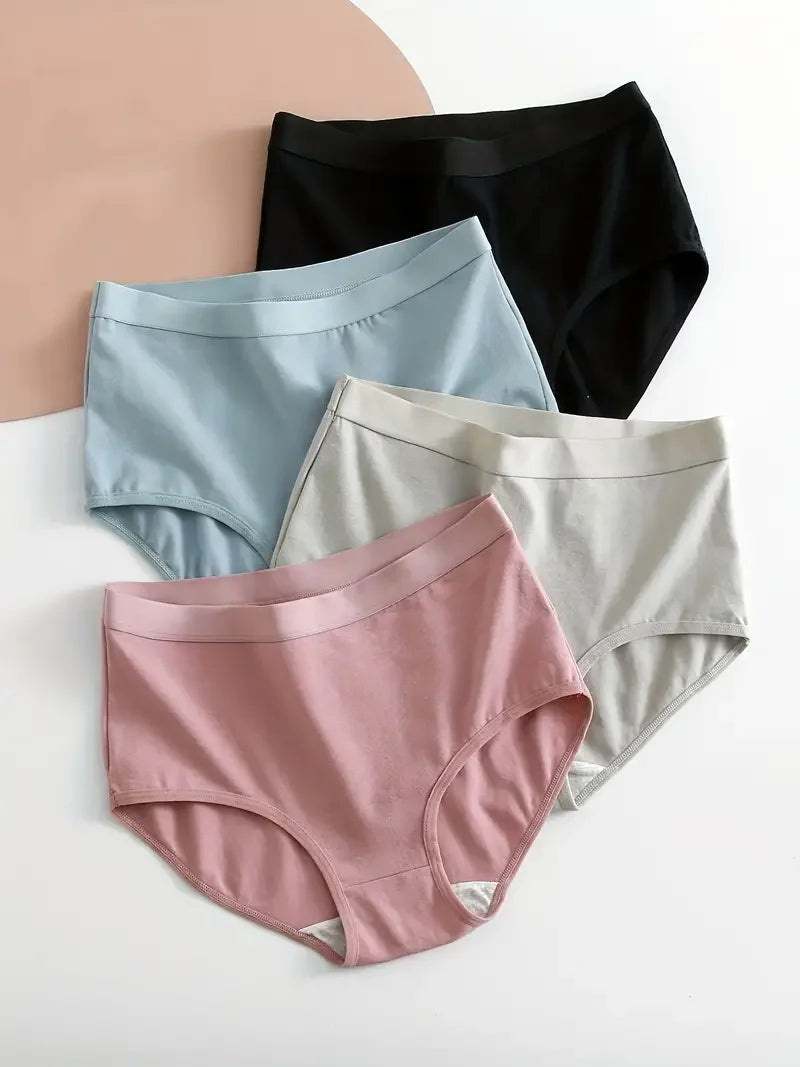 2PCS/Set Women Plus SizeCotton Panties Comfort Underwear 6 Colors Sexy Female High Waist Briefs Lingerie Aviola