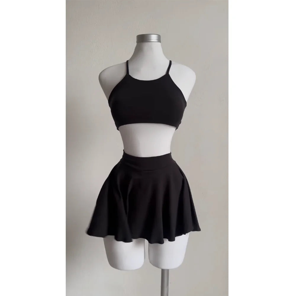 Cross-border suspenders two-piece sexy suspenders halter halter skirt Aviola