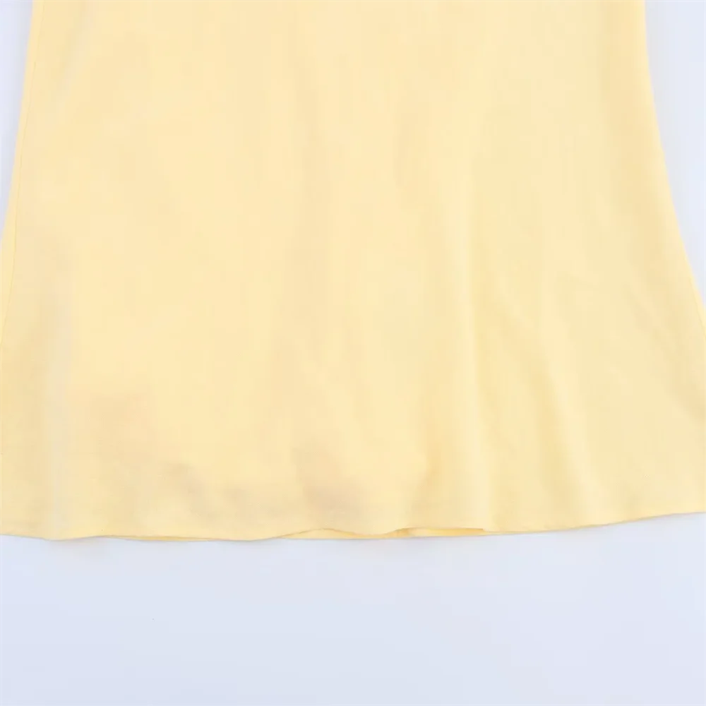 BM&MD&ZA2025holiday style waist simple temperament backless suspender dress summer new women's clothing Aviola
