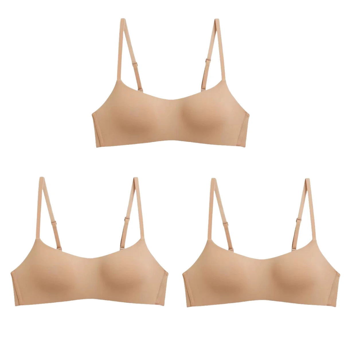 3Pcs/Lot Non-wire Push Up Bras For Women Seamless Underwear Female Sexy Lingerie 1/2 Cup Non-detachable Brassieres Aviola