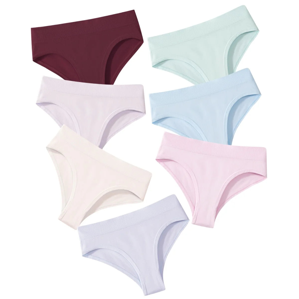 7Pcs/Set High Rise Briefs Women Panties Seamless Underwear Female Underpants Solid Color S-XXXL Sexy Lingerie Comfort Panty Aviola