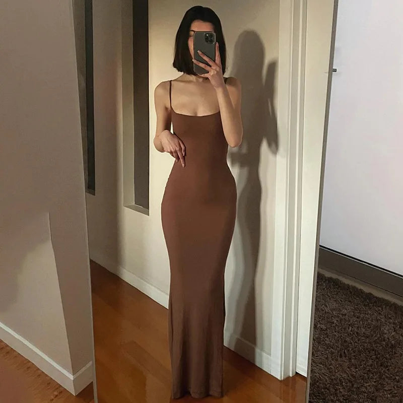 Y2K summer casual style Japanese and Korean casual women's suspender style collarless dress dress Aviola