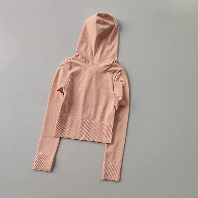 2022 Women Hoodie Sports Jacket Long Sleeve Yoga Shirt Winter Gym Top Running Coats Zipper Jacket  Fitness Clothing Top Aviola